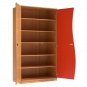 Wellentürenschrank, 190 cm hoch, 105x50 cm (B/T), Tür rechts rot, 